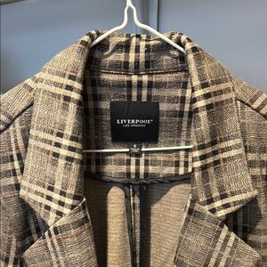 Liverpool Plaid Blazer in Tan and Black